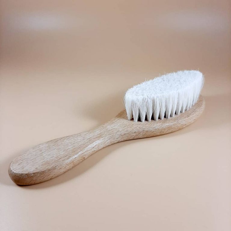 Peigne Et Brosse à Cheveux Bébé En Laine Et Bois Personnalisable - Soins Doux Pour Nouveau-né - 2
